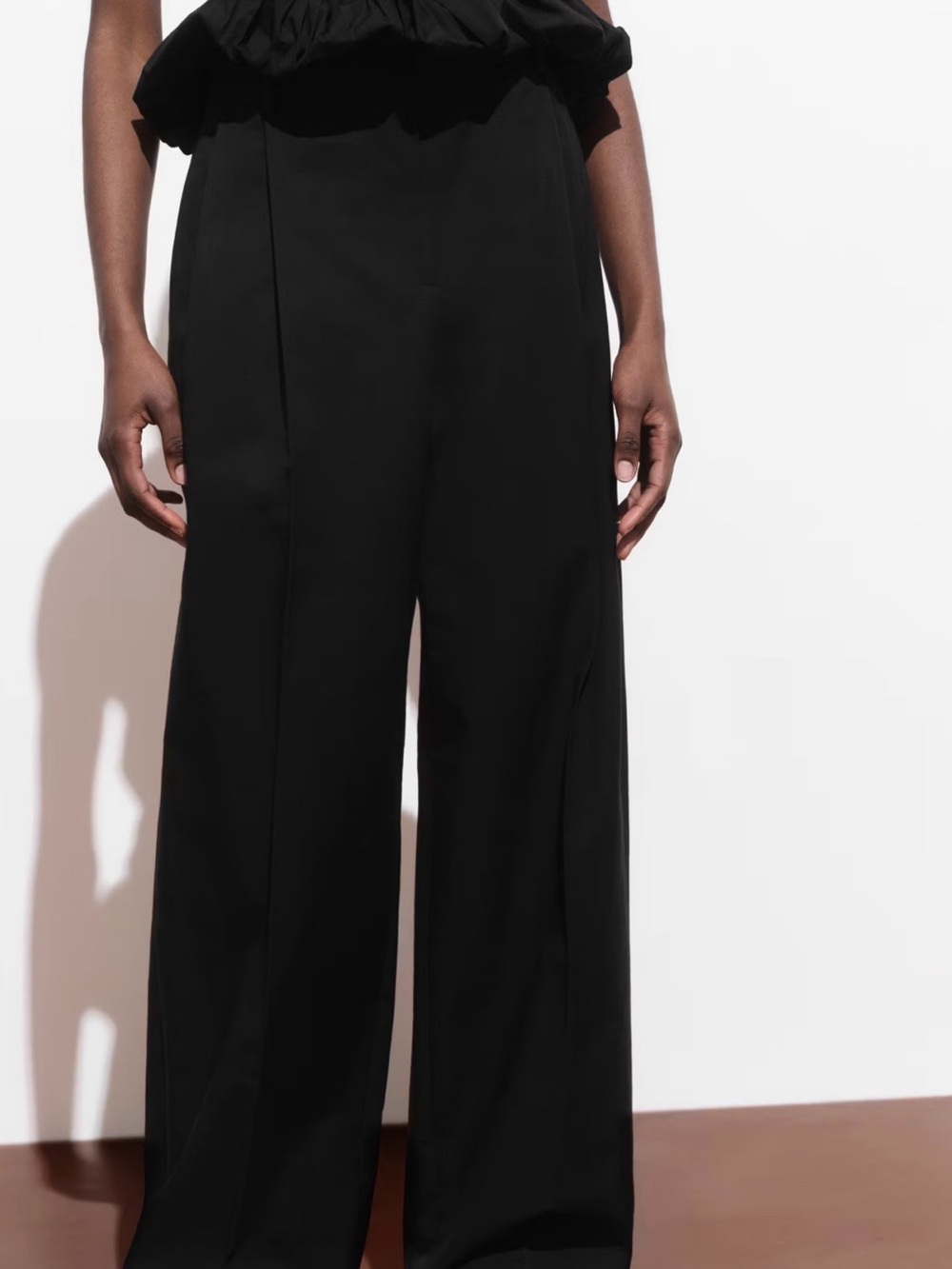 Mango straight-leg cotton pleated pants - Picture 4 of 7